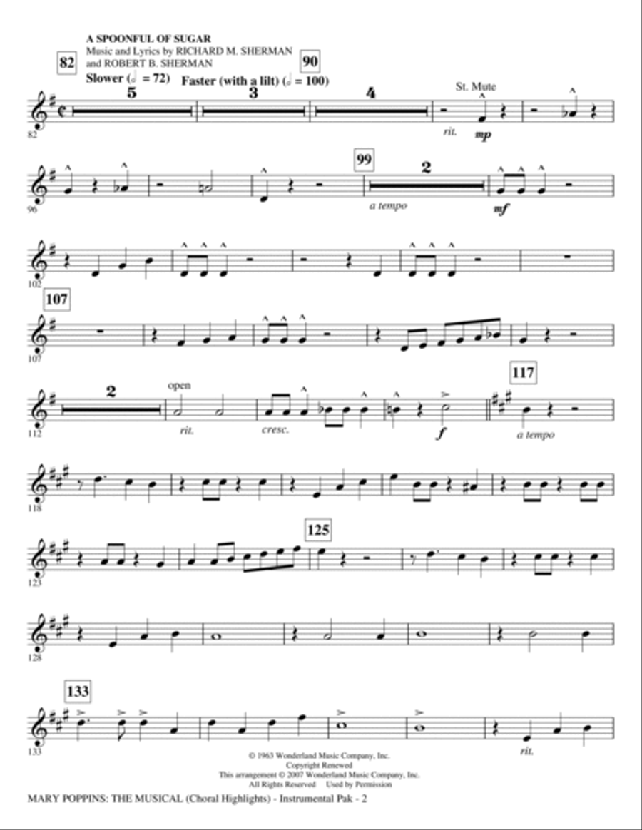 Mary Poppins: The Musical - Bb Trumpet 2 Choir scores gallery preview page 2