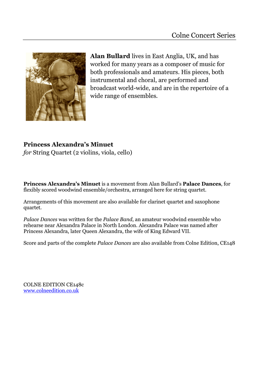 Princess Alexandra's Minuet (string quartet) String Quartet scores gallery preview page 3