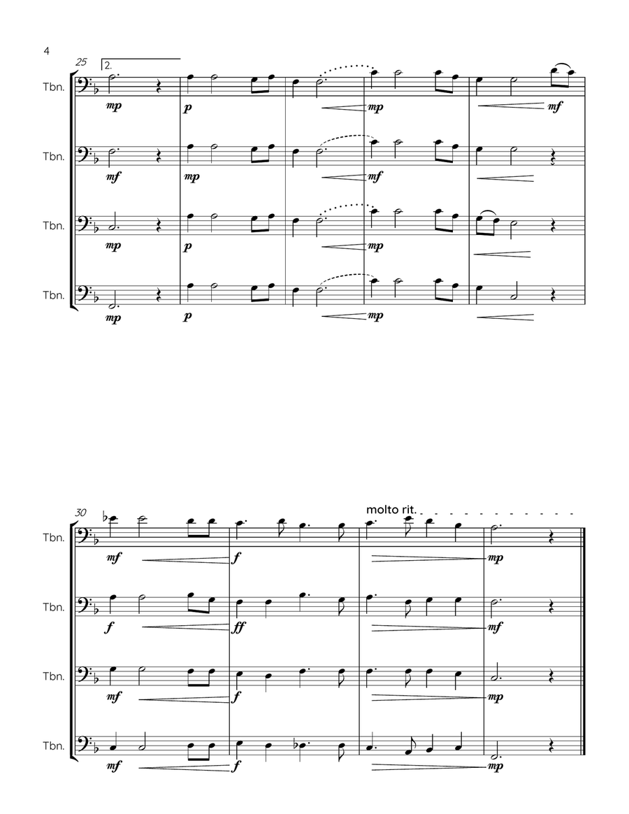 My Lord! What a Mourning - trombone quartet Trombone Quartet scores gallery preview page 4