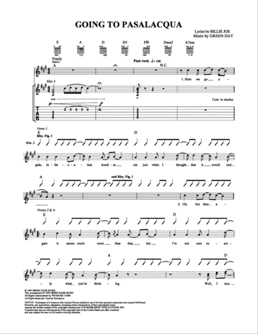 Going to Pasalacqua Electric Guitar scores gallery preview page 1