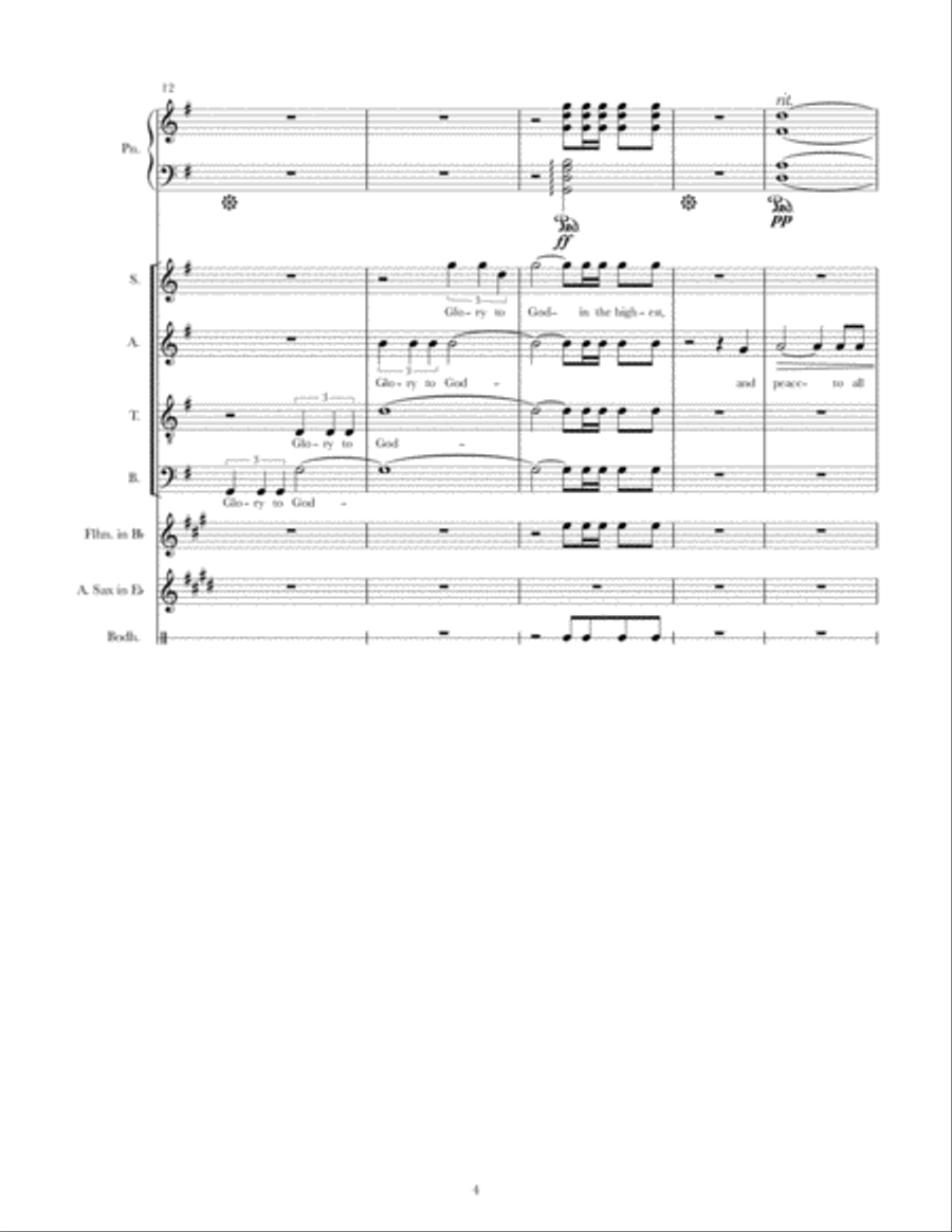 Folk Gloria 4-Part scores gallery preview page 4