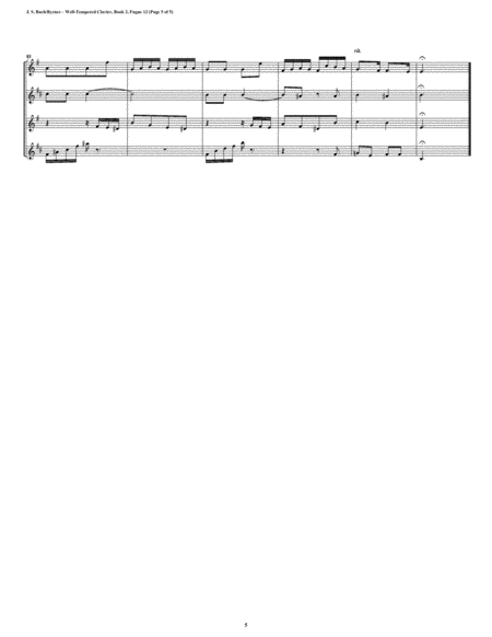 Fugue 12 from Well-Tempered Clavier, Book 2 (Saxophone Quartet) image number null
