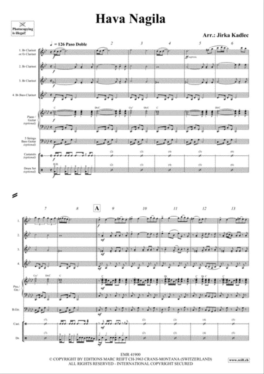 Hava Nagila Hava Nagila Clarinet scores gallery preview page 3