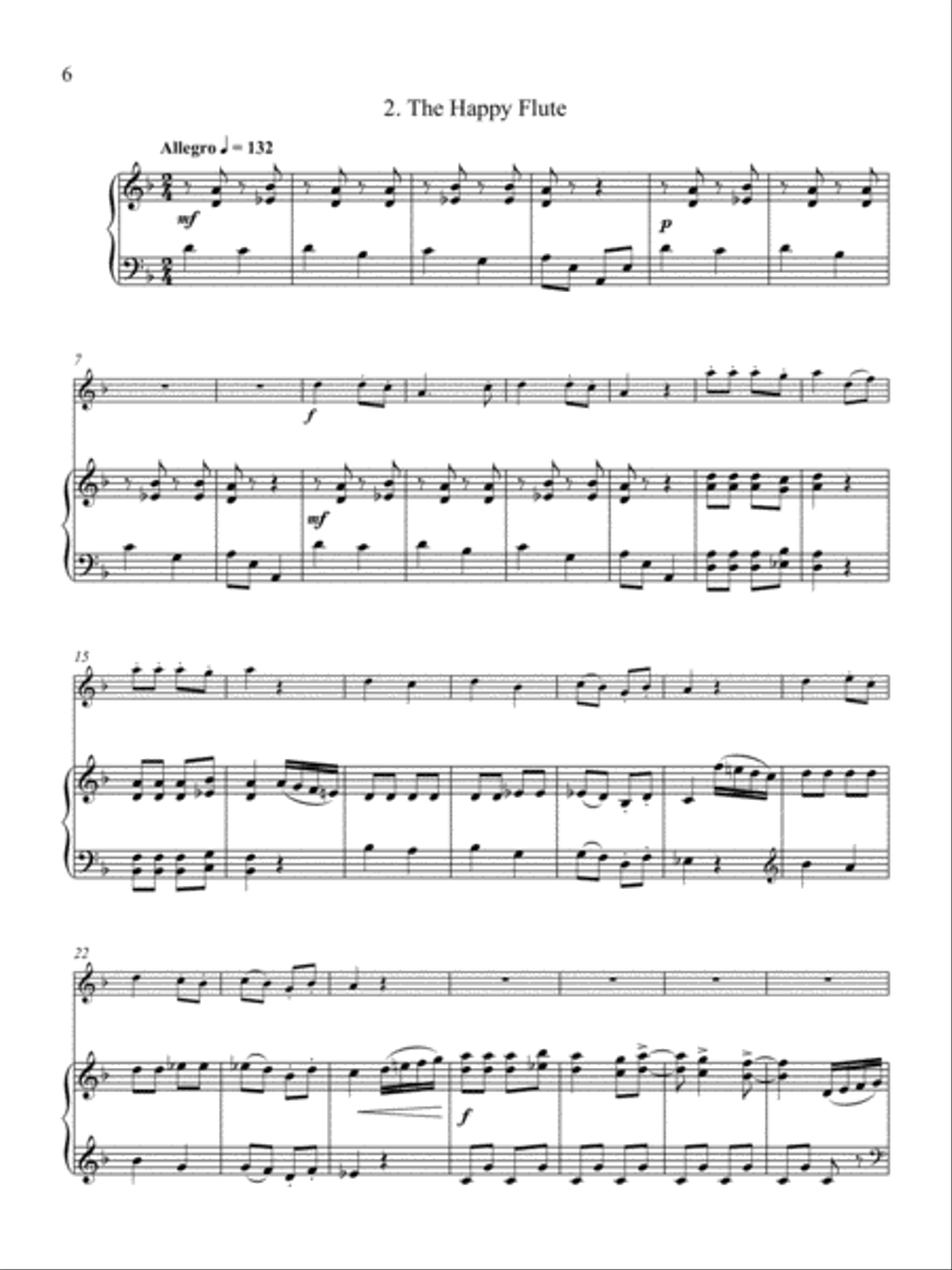Short Pieces for Flute and Piano, Book 1: Easy Flute Solo scores gallery preview page 3