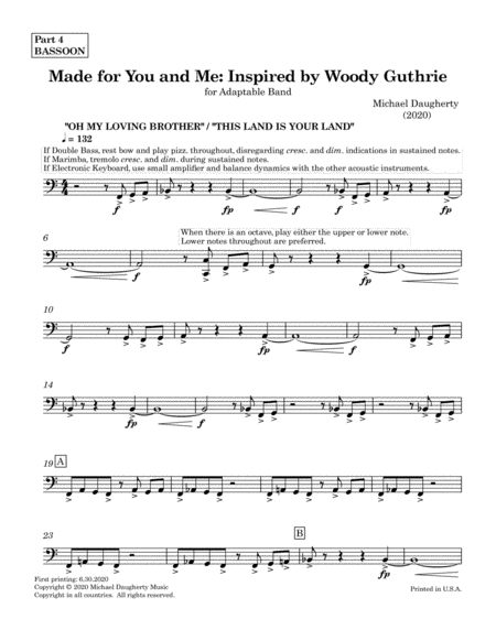 Made for You and Me: Inspired by Woody Guthrie - Part 4 - Bassoon