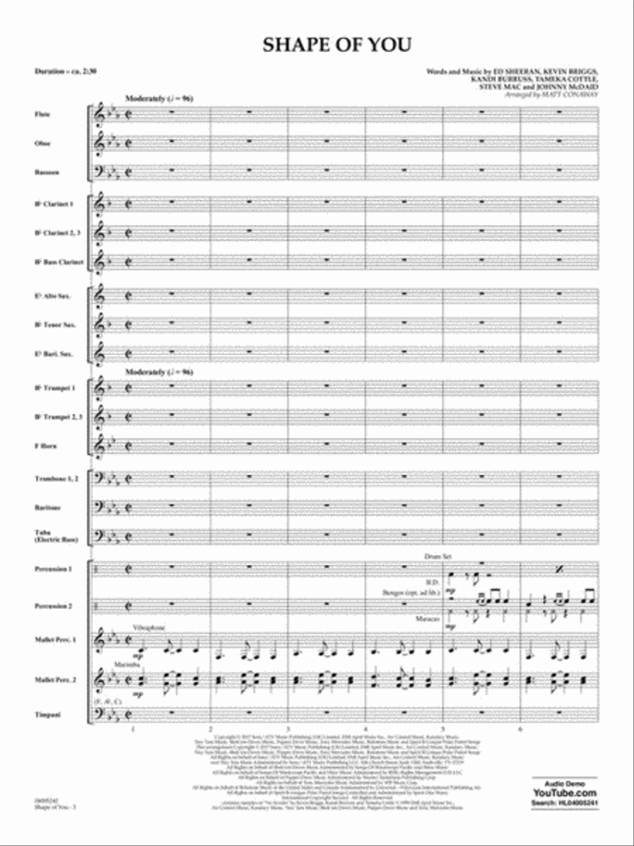 Shape of You Concert Band scores gallery preview page 3