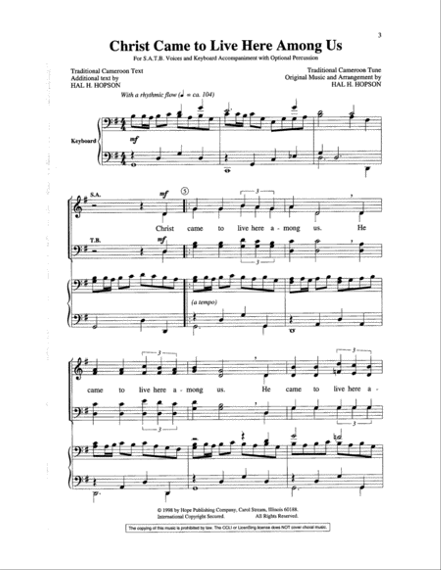 Christ Came to Live Here Among Us Choir scores gallery preview page 3