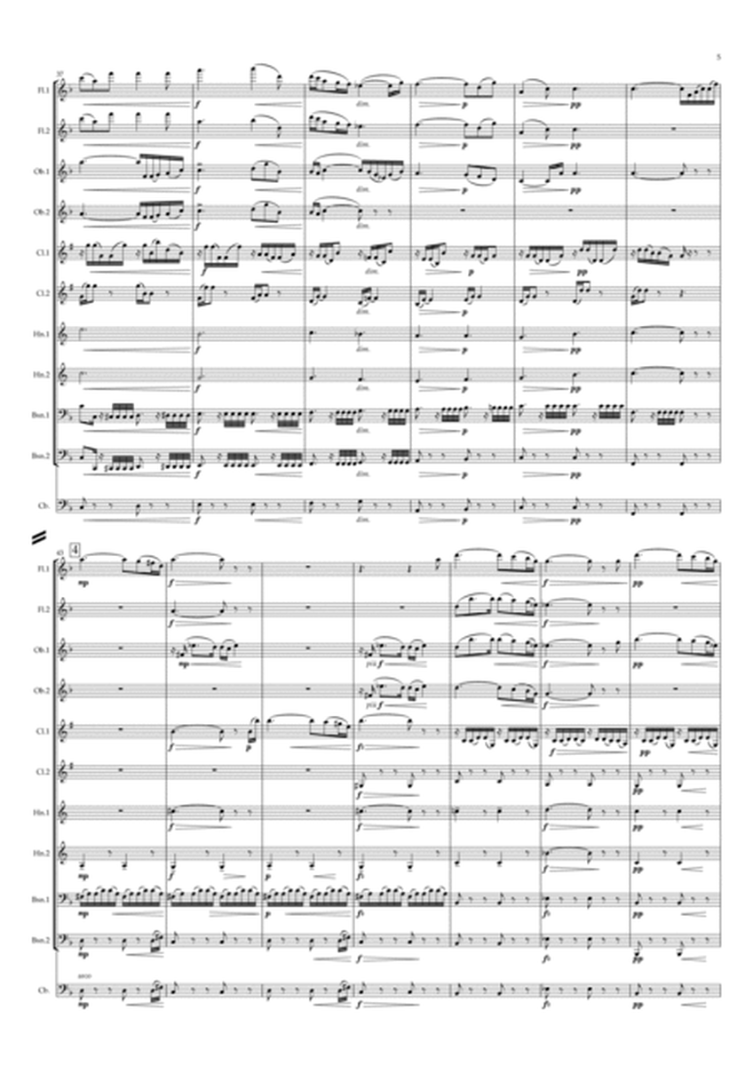 Dvorak: String Quartet No.12 in F Op.96 " American" Mvt.II Lento - symphonic wind dectet/bass image number null