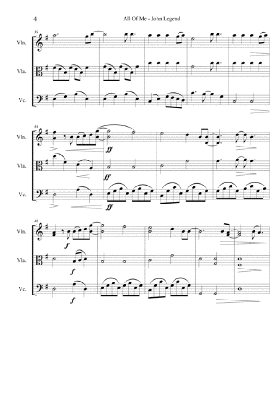 All Of Me All Of Me String Trio scores gallery preview page 4