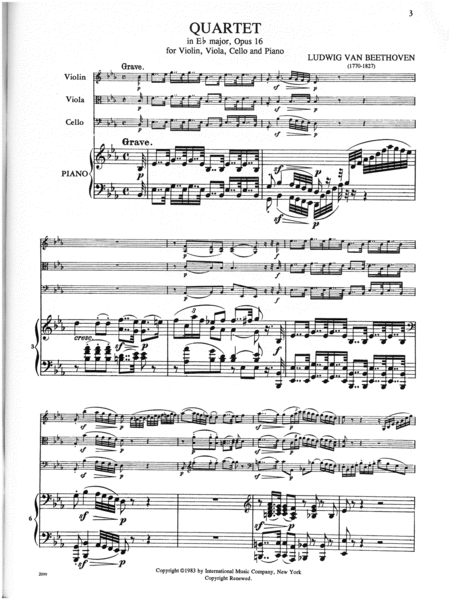 Quartet In E Flat Major, Opus 16