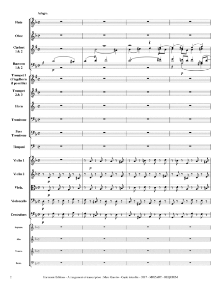 MOZART - REQUIEM K. 626 - Introitus Requiem Aeternam Full Orchestra - SCORE & PARTS image number null