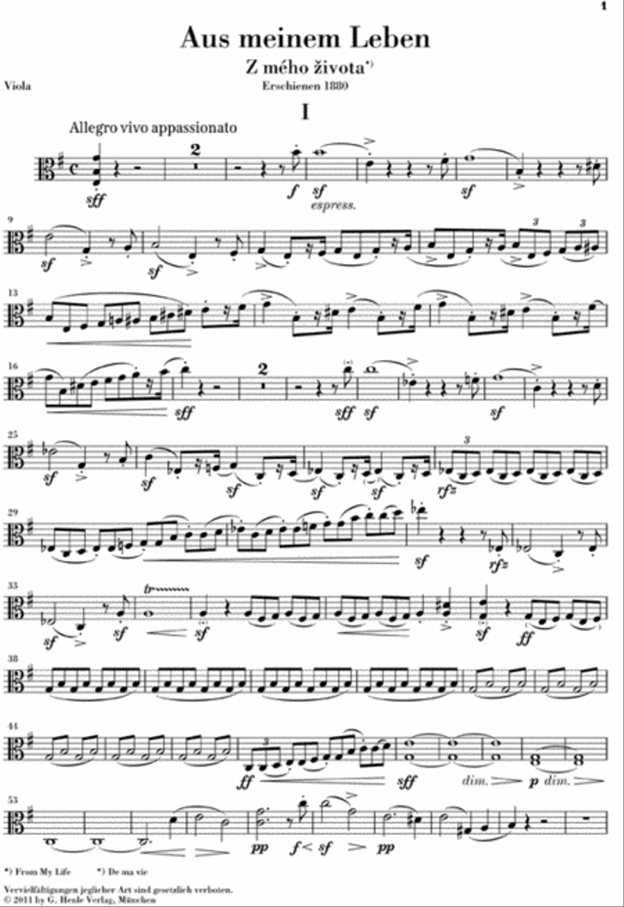 From My Life – String Quartet No. 1 in E Minor String Quartet scores gallery preview page 4
