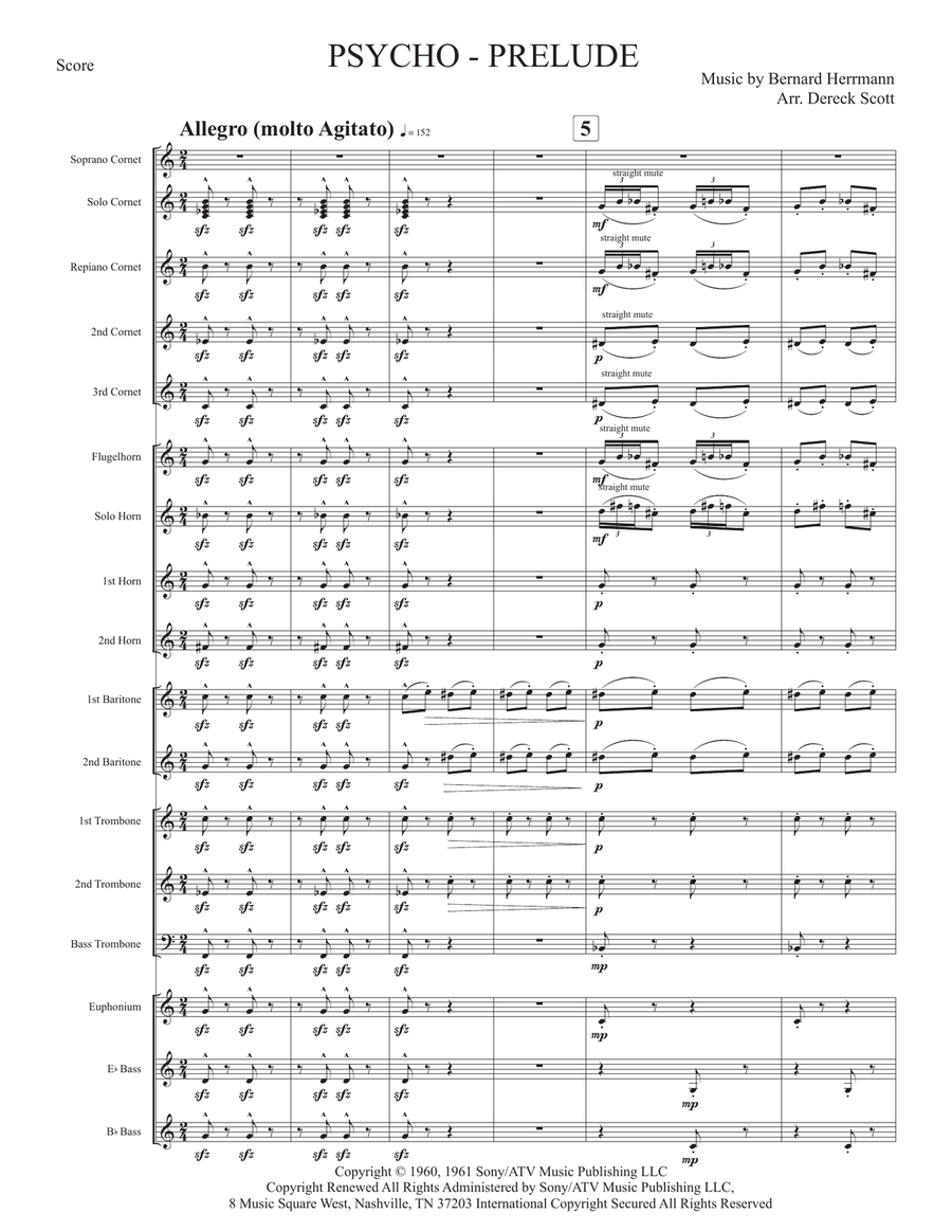 Psycho (prelude) Brass Band scores gallery preview page 1