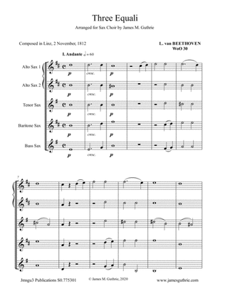 Beethoven: Three Equali WoO 30 for Sax Choir