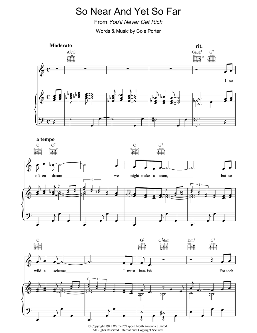 So Near And Yet So Far So Near And Yet So Far Guitar scores gallery preview page 1