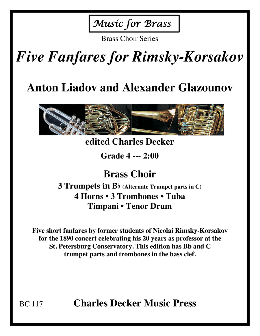 Five Fanfares for Rimsky-Korsakov for Brass Choir Brass Ensemble scores gallery preview page 1
