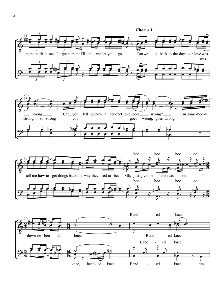 On Bended Knee TTBB scores gallery preview page 2