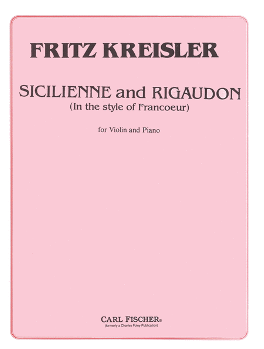 Sicilienne And Rigaudon Violin Solo scores gallery preview page 1