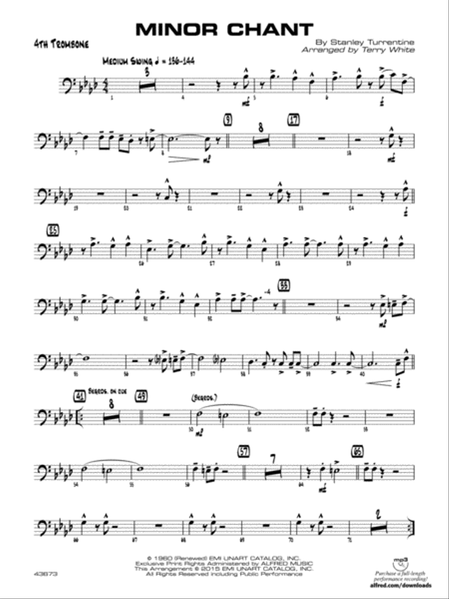Minor Chant: 4th Trombone Jazz Ensemble scores gallery preview page 1