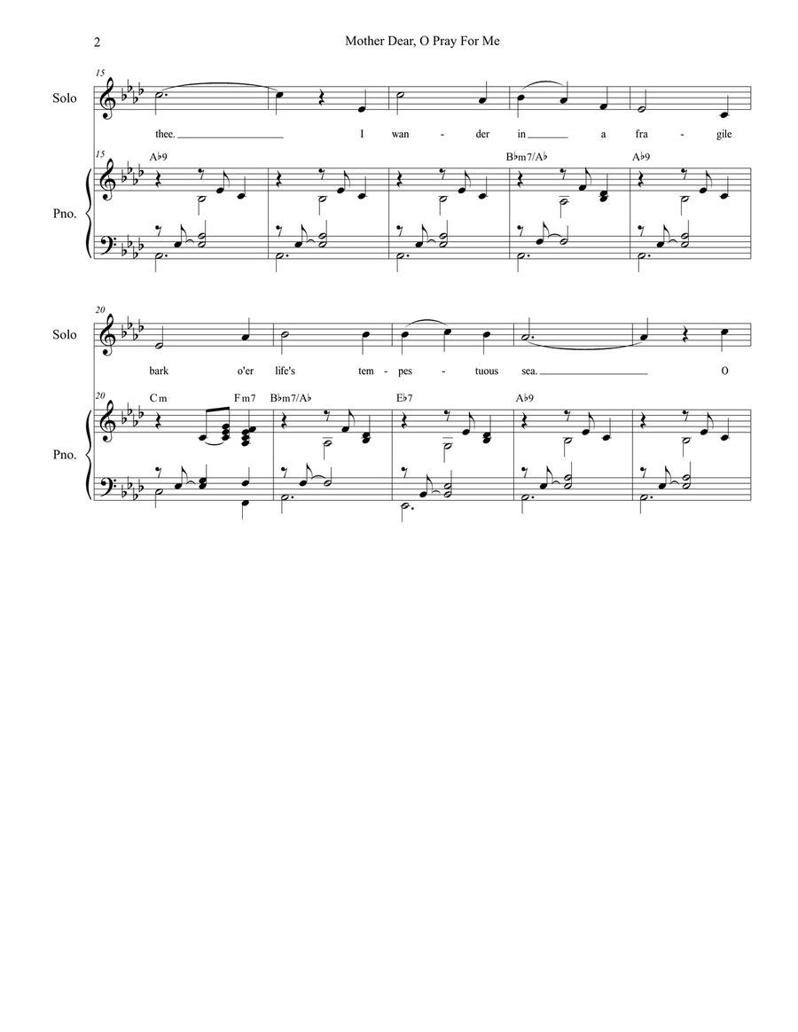 Mother Dear, O Pray For Me 3-Part scores gallery preview page 3