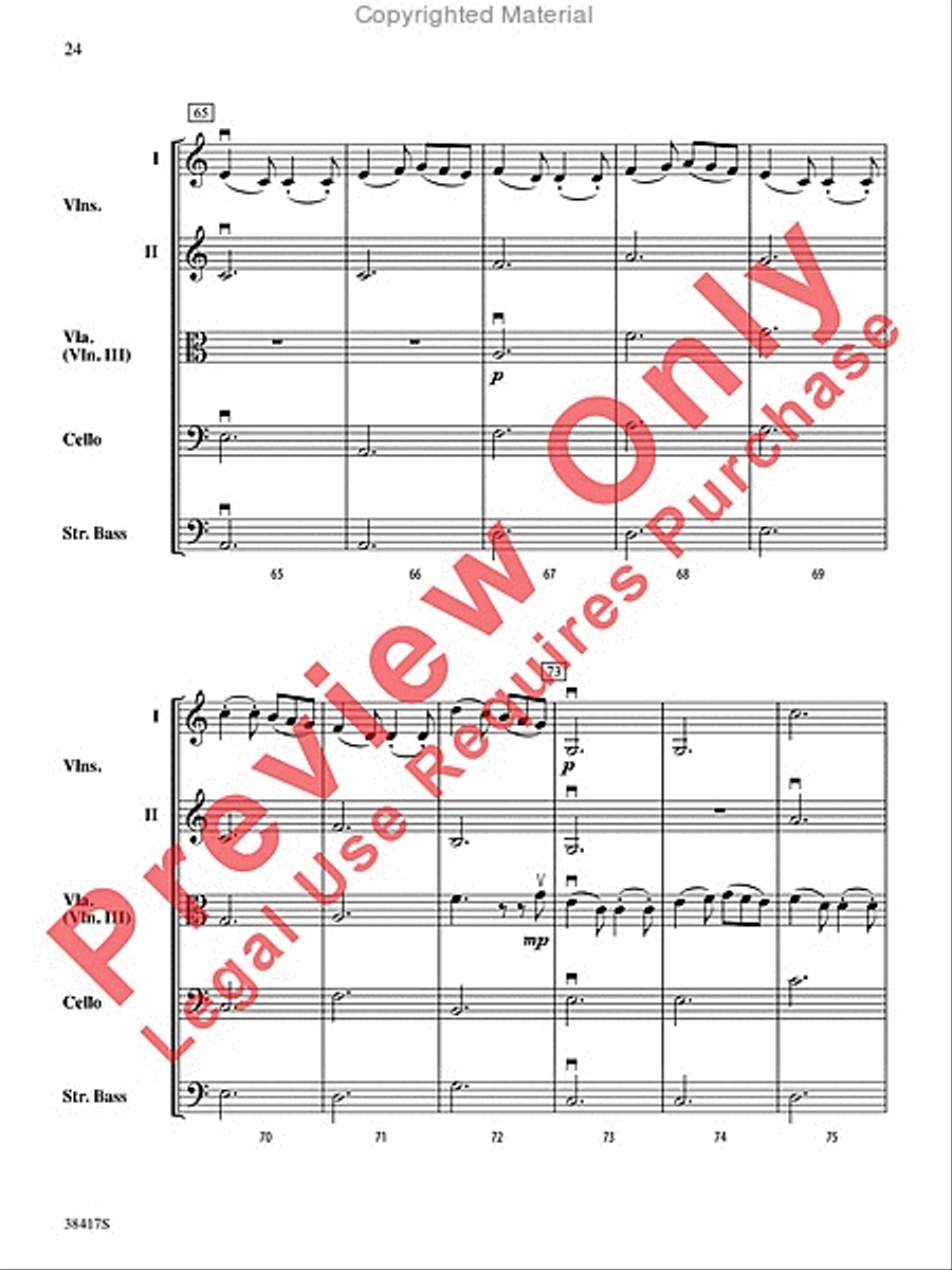 Themes from St. Paul's Suite String Orchestra scores gallery preview page 25
