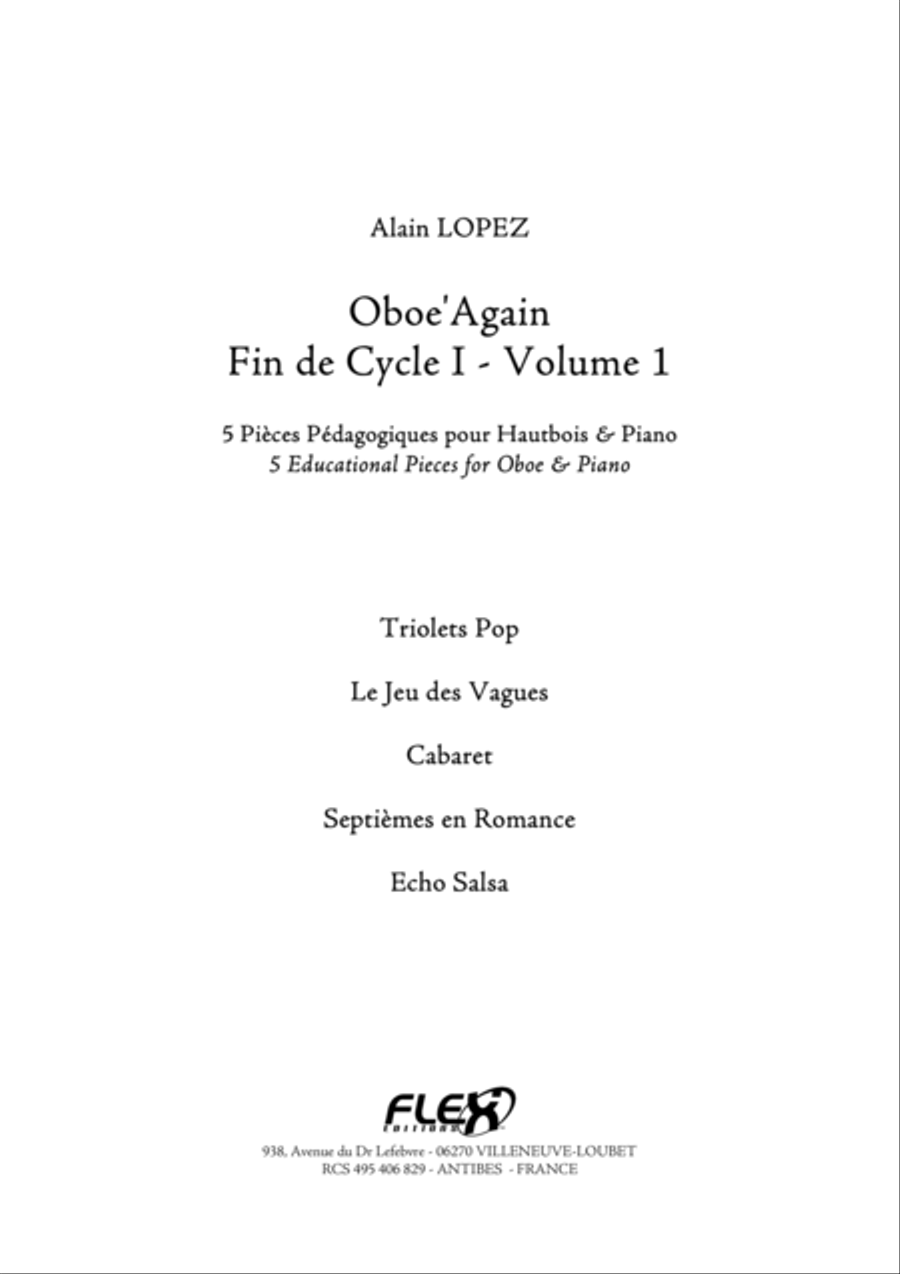 Oboe'Again - End of Cycle I - Volume 1 Piano scores gallery preview page 1