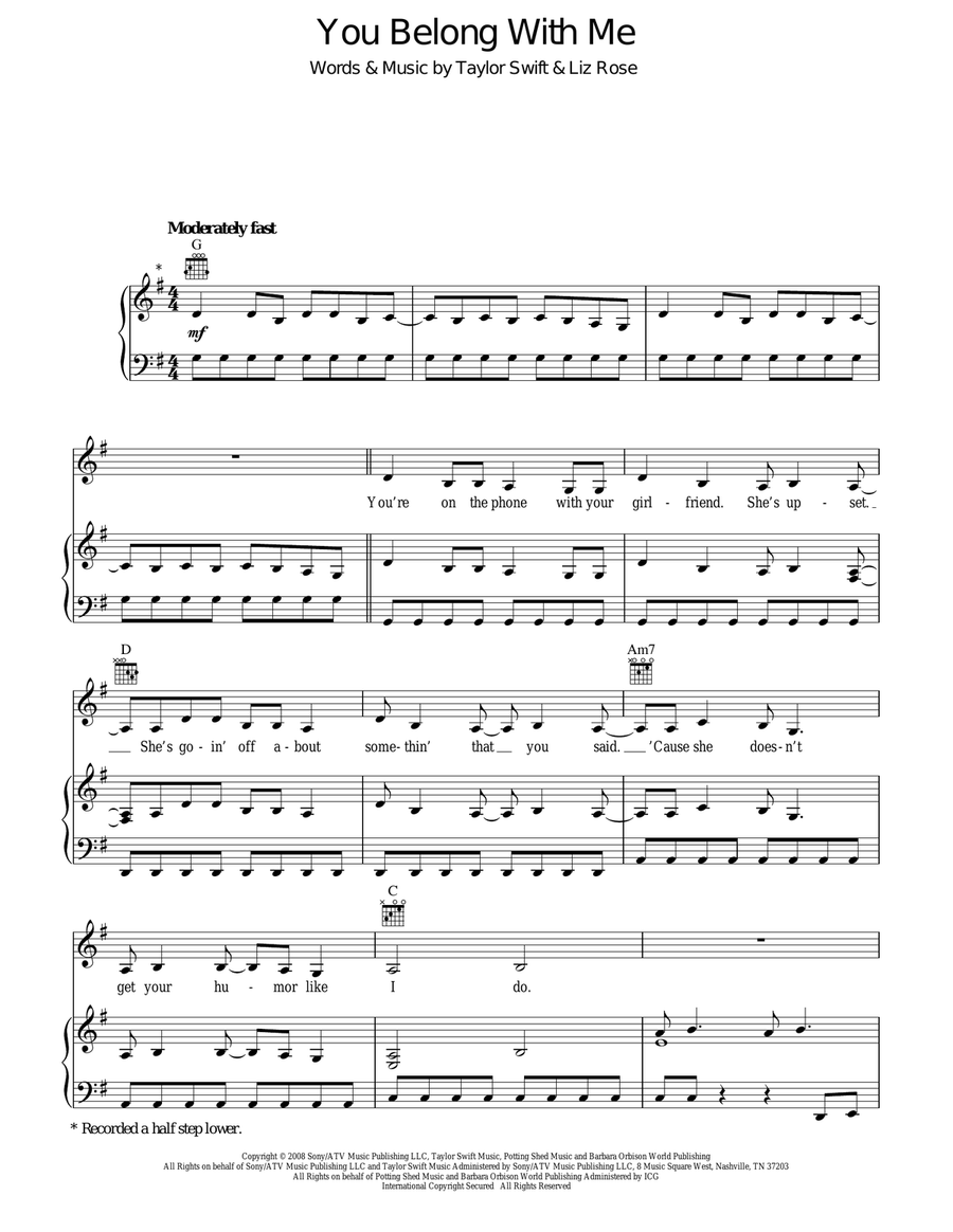 You Belong With Me Acoustic Guitar scores gallery preview page 1
