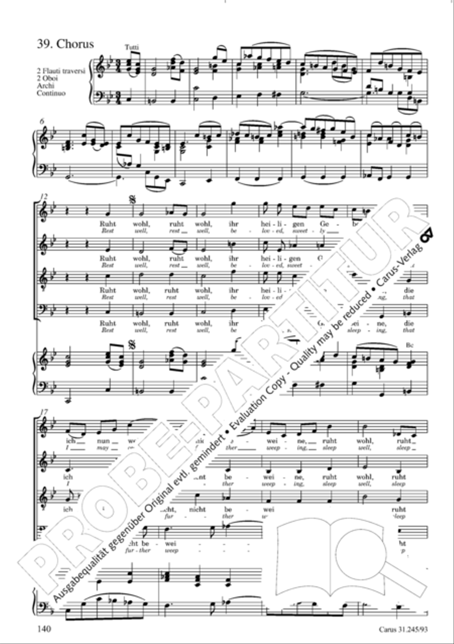 St. John Passion (Johannes-Passion) 4-Part scores gallery preview page 141