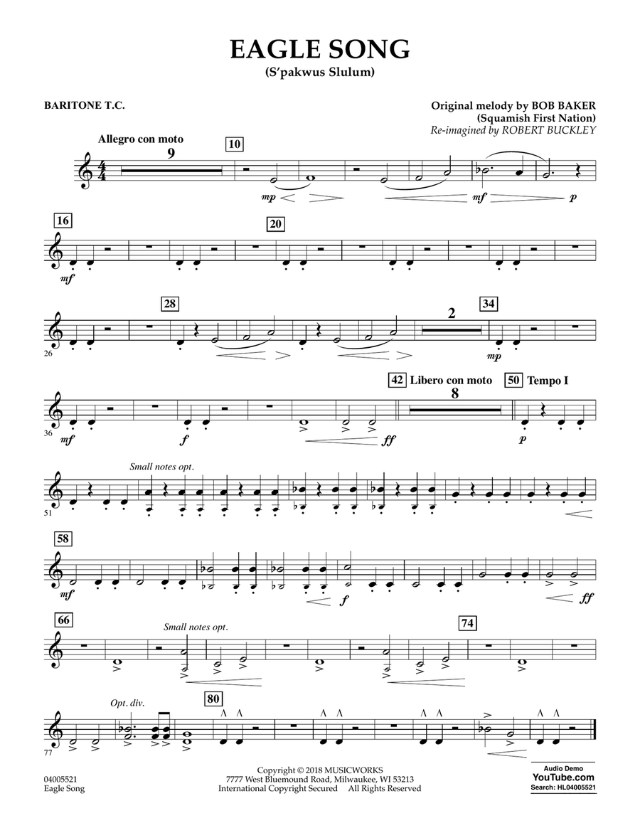 Eagle Song - Baritone T.C. Concert Band scores gallery preview page 1