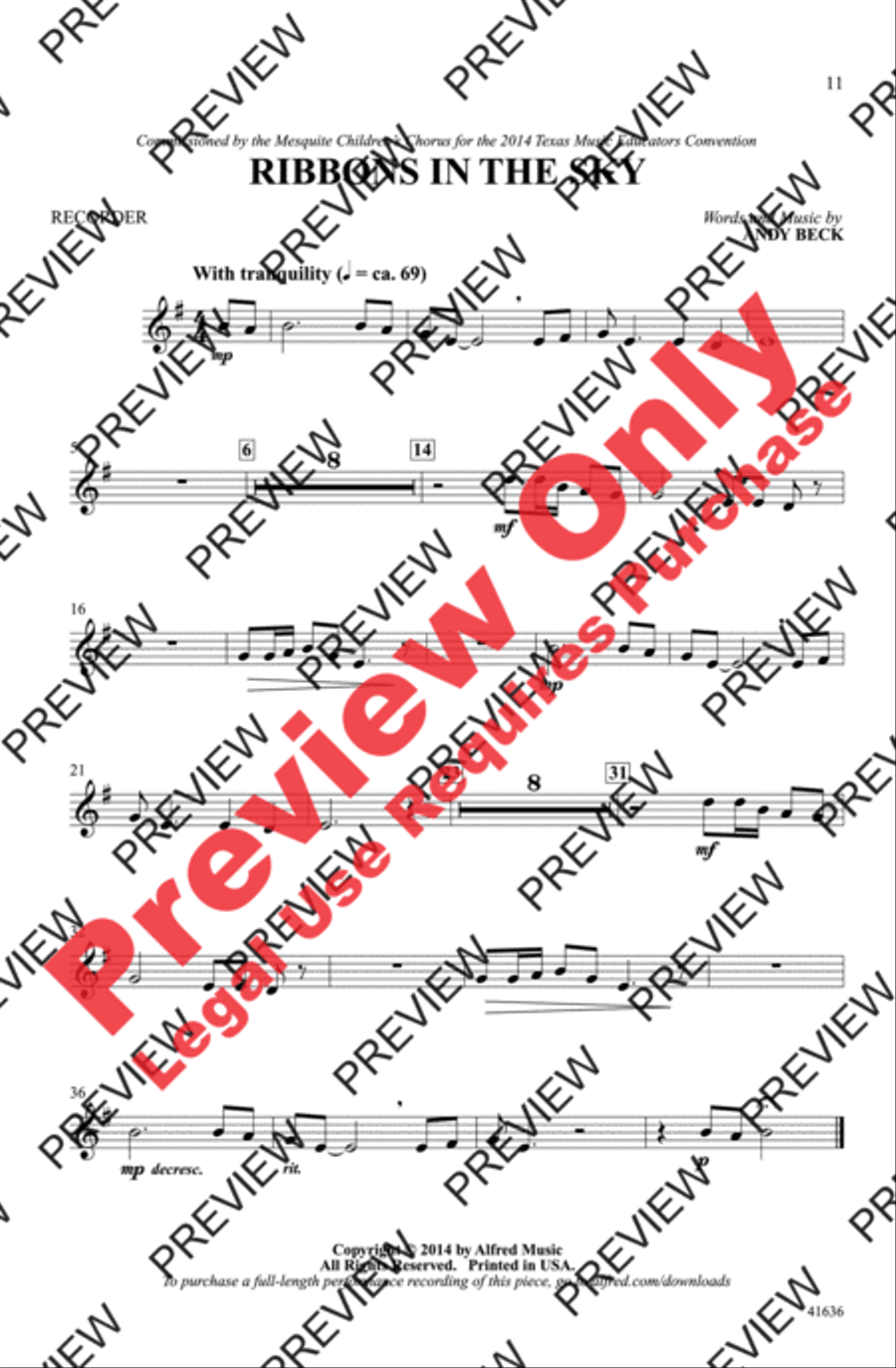Ribbons in the Sky Ribbons in the Sky 2-Part scores gallery preview page 21