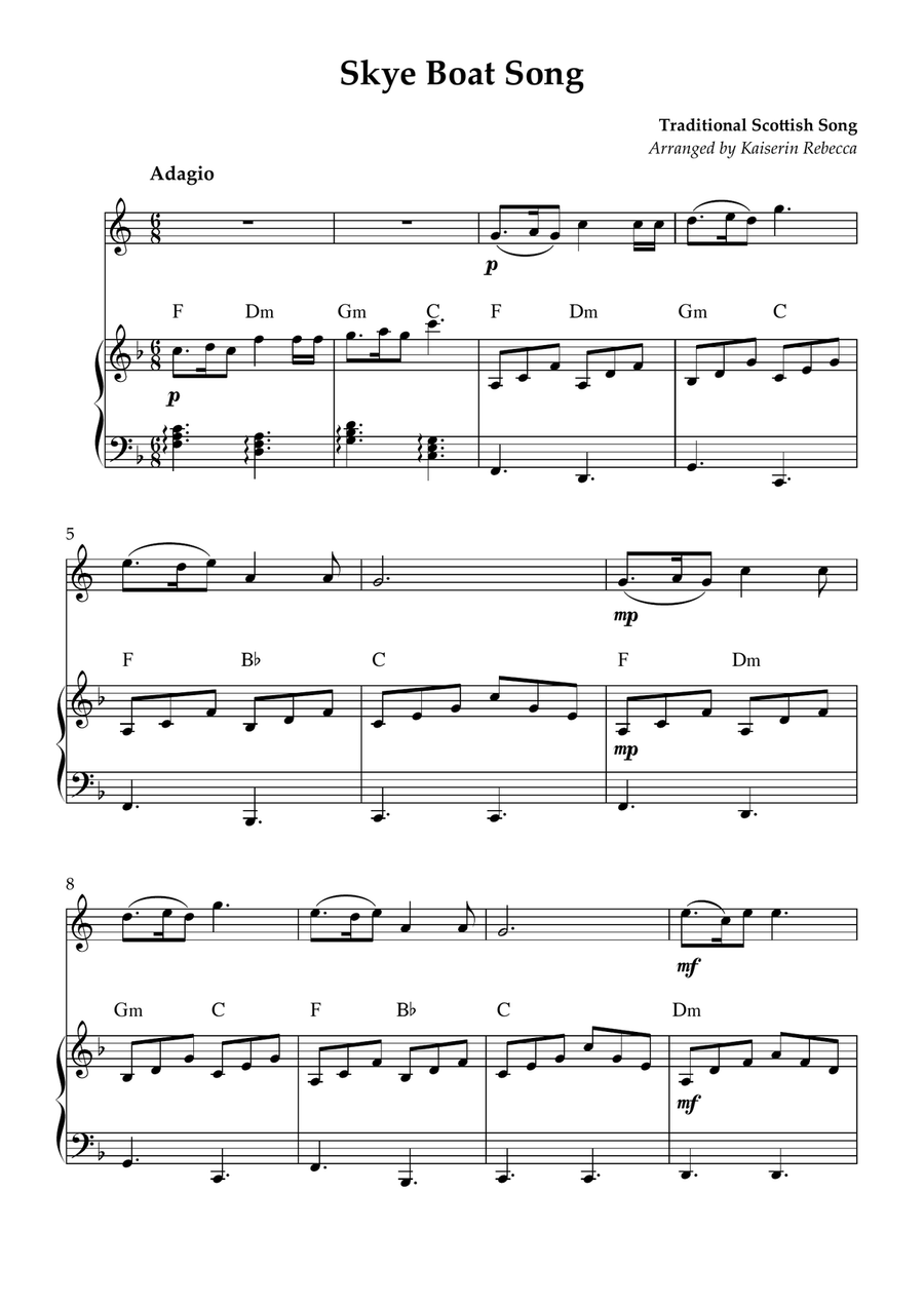 Skye Boat Song Skye Boat Song English Horn scores gallery preview page 1
