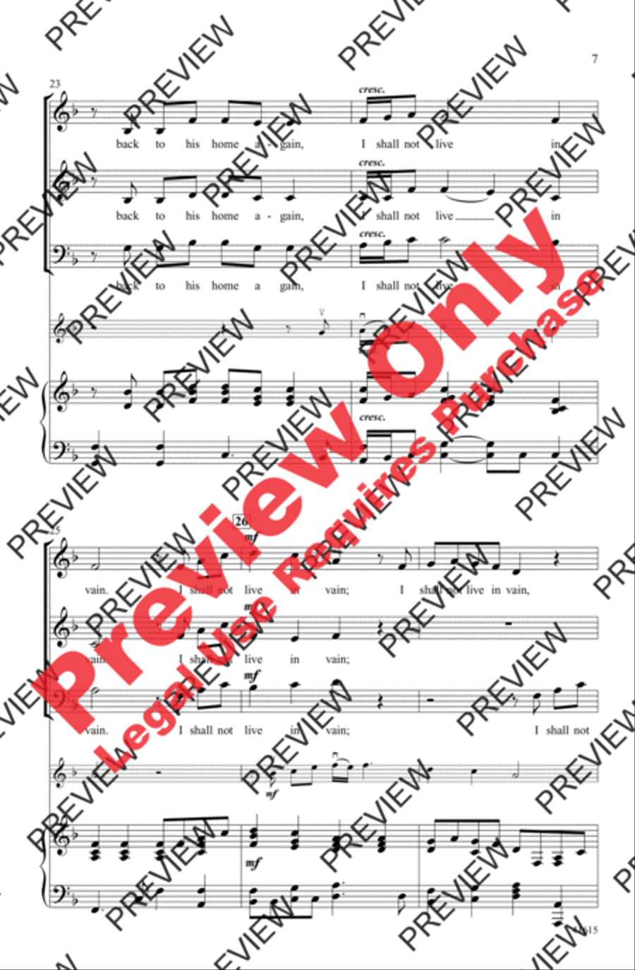 I Shall Not Live in Vain 3-Part scores gallery preview page 7