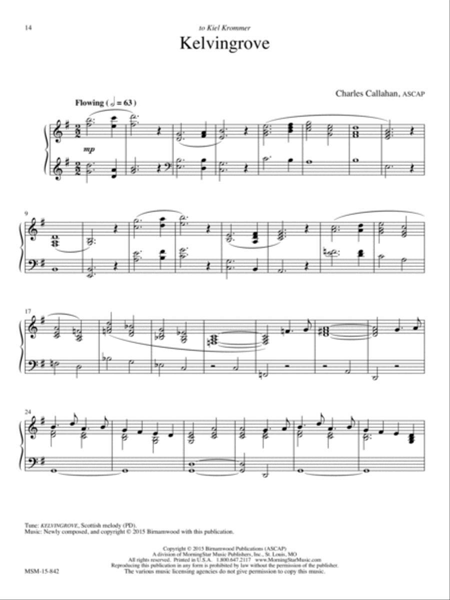 Kelvingrove Piano Solo scores gallery preview page 1