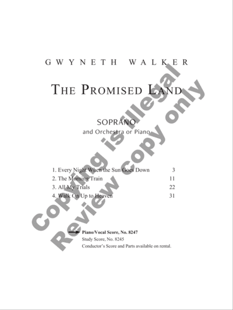 The Promised Land (Piano/Vocal Score)