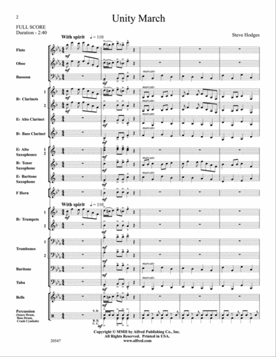 Unity March Concert Band scores gallery preview page 2