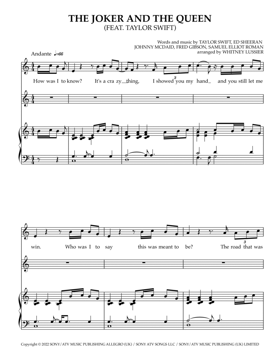 The Joker And The Queen (feat. Taylor Swift) Piano scores gallery preview page 1