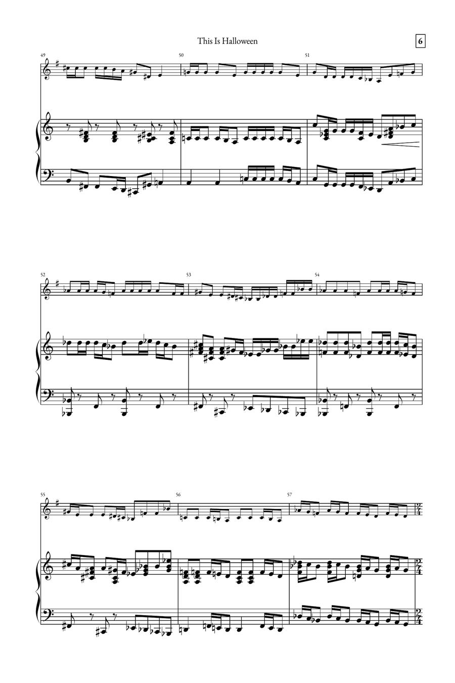 This Is Halloween Piano scores gallery preview page 6