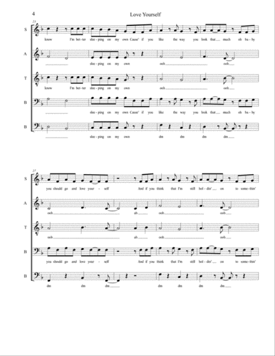 Love Yourself Small Ensemble scores gallery preview page 4