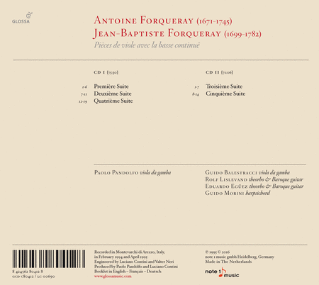 Antoine Forqueray & Jean-Baptiste Forqueray: Pieces de viole avec la basse continue