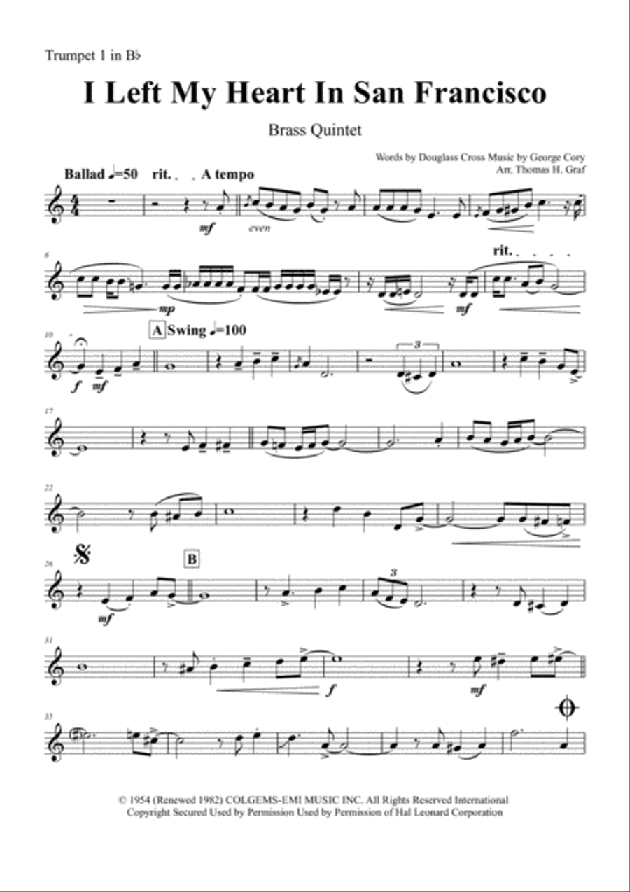 I Left My Heart In San Francisco Euphonium scores gallery preview page 6