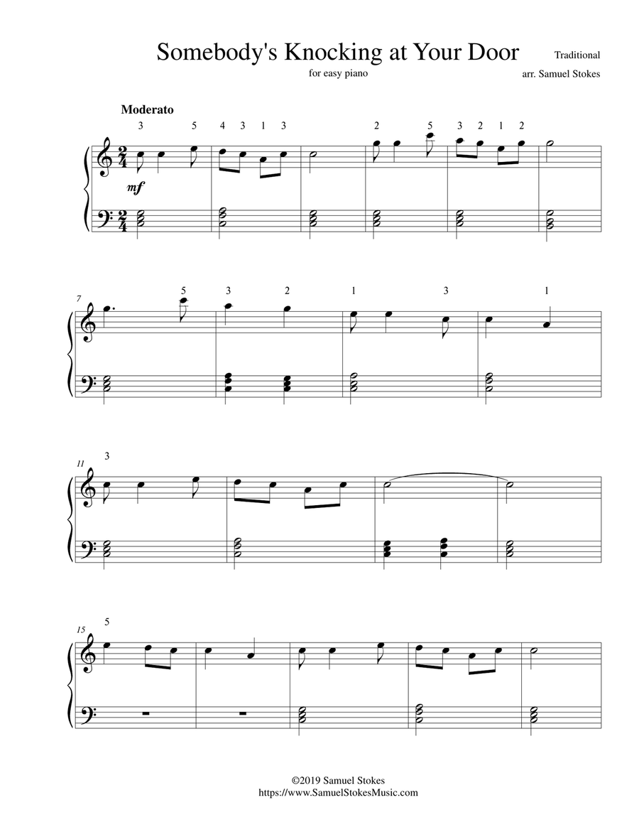 Somebody's Knocking at Your Door - for easy piano Easy Piano scores gallery preview page 1