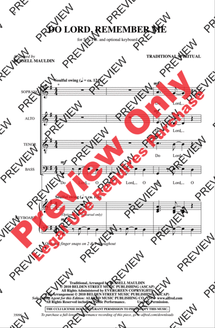 Do Lord, Remember Me Do Lord, Remember Me 4-Part scores gallery preview page 2