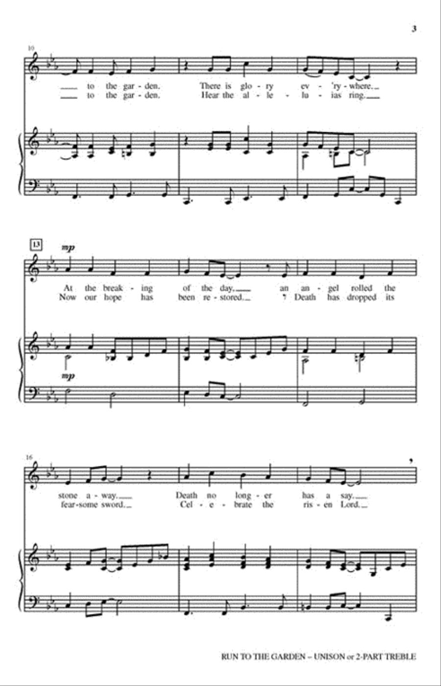 Run to the Garden Unison Choir scores gallery preview page 3