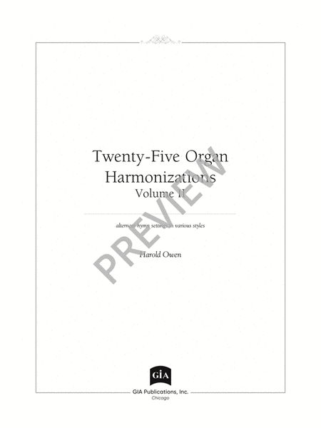 Twenty-Five Organ Harmonizations - Volume 2