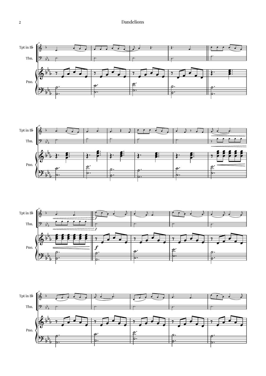 Dandelions Brass Duet scores gallery preview page 2