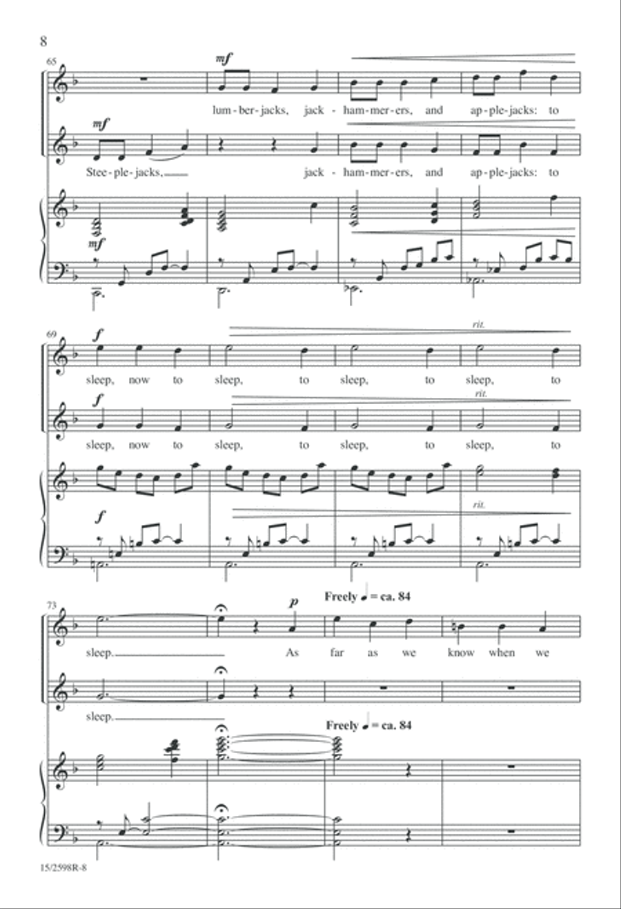 Now to Sleep 2-Part scores gallery preview page 8