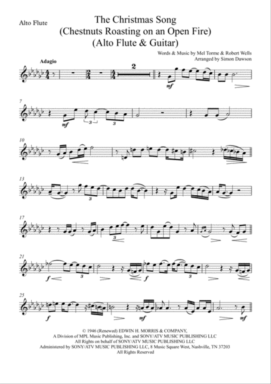 The Christmas Song (chestnuts Roasting On An Open Fire) Flute scores gallery preview page 2