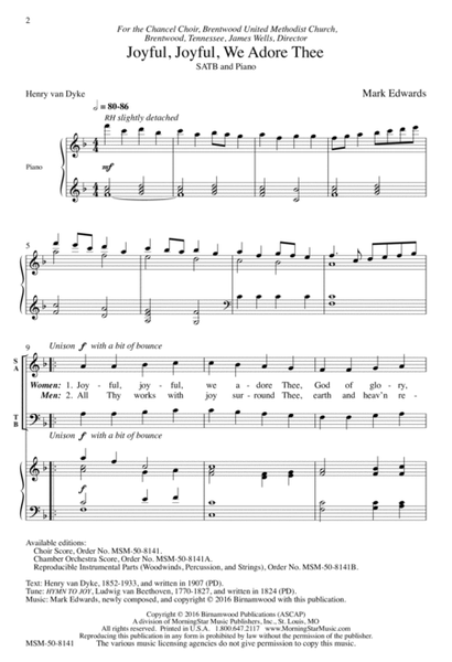 Joyful, Joyful, We Adore Thee (Downloadable Choral Score)