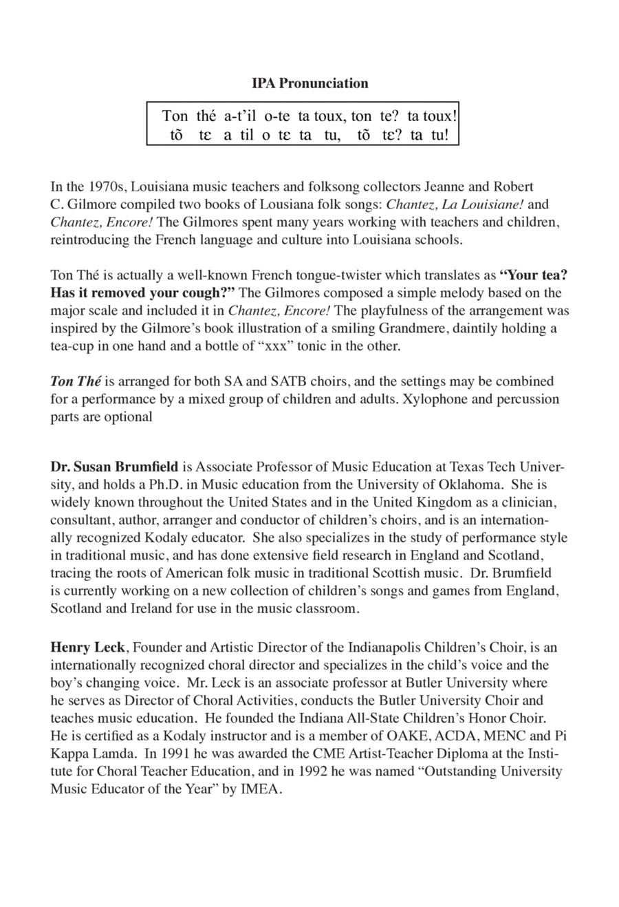 Ton Thé 4-Part scores gallery preview page 1