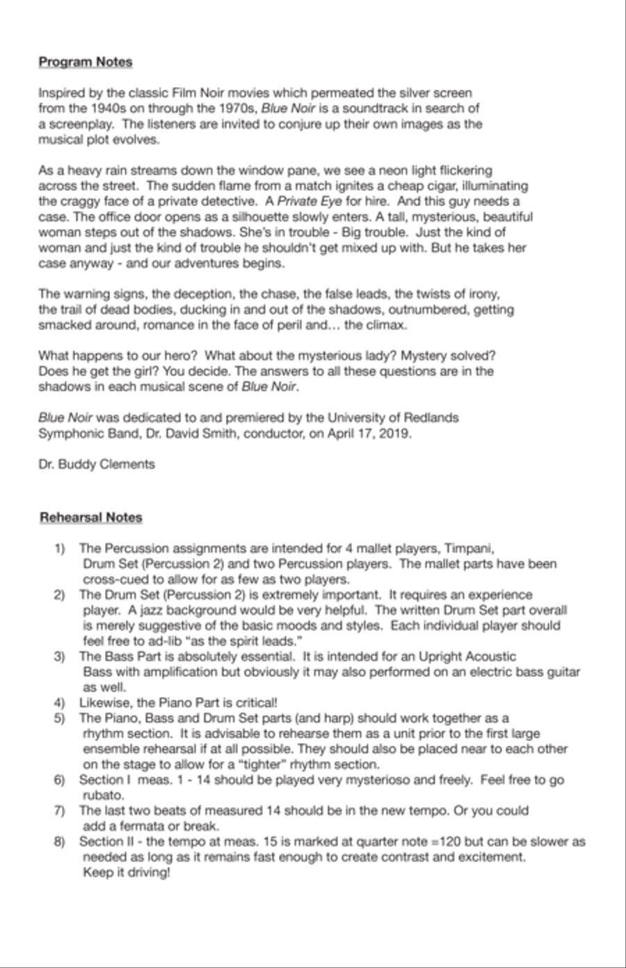 BLUE NOIR Large Score Concert Band scores gallery preview page 2